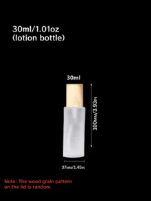 1个磨砂玻璃空喷雾瓶，化妆品乳液容器，木纹盖，旅行可灌装瓶，香水瓶 - 彩色 - 查看 11