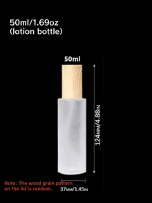 1个磨砂玻璃空喷雾瓶，化妆品乳液容器，木纹盖，旅行可灌装瓶，香水瓶 - 彩色 - 查看 10