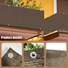 Fence Privacy Screen, Heavy Duty Outdoor Backyard Shade Windscreen Mesh Fabric, Privacy Fence Screen With Grommets, Outdoor Windscreen Fence Covering Privacy Screen UV Blockage For Backyard - brown - View 6
