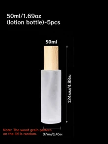 1个磨砂玻璃空喷雾瓶，化妆品乳液容器，木纹盖，旅行可灌装瓶，香水瓶 - 彩色 - 查看 9