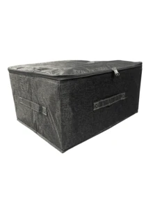 1 pieza Caja de almacenamiento plegable, lavable, de unicolor y multifuncional con tapa, organizador de armario, contenedor de almacenamiento de ropa portátil - Gris - Ver 7