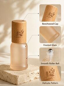 Madebyblanc 1/3 Reusable Perfume Essential Oil Bottle, Portable Travel Perfume Bottle, Morandi Split Bottle, Suitable For DIY Perfume And Aromatherapy, Holiday Birthday Gift (The Lid Is Made Of Wood, The Actual Lines And Colors Are Slightly Different) - Multicolor - View 4