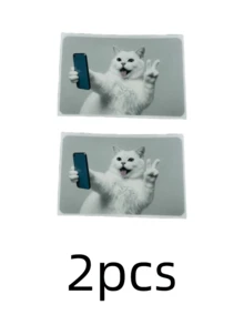 Zazumi 1PC Cute Cat Pattern Credit Card Skin Sticker, Kawaii White Cat Selfie Debit Card Cover Decal, Waterproof Anti-Scratch Card Sticker For Bank Card, Transportation Card & Key Card, Creative Funny Cat Themed Card Skin For Card Decoration, Ideal Personalized Accessory For Cat Lovers & Students, Premium PVC Material With Matte Finish, Perfect For Card Decoration, Scratch Protection & Personalized Customization, Great For Credit Card Sticker, Cat Themed Card Skin & Kawaii Accessory - multicolor - View 8