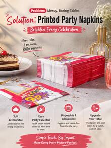 Joivida 2 Sets 90er Jahre Retro bedruckte Party Servietten, 20 Stücke/Set Einweg Soft Holzzellstoff Cocktail Servietten, bunte nostalgische "Ich liebe die 90er" Muster quadratische Papierservietten, saugfähig & strapazierfähig für Dining, Restaurants, Geburtstage, Junggesellinnenabschiede & thematische Partys, Veranstaltungen & täglichen Gebrauch - Mehrfarbig - Übersicht 10