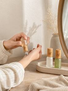 Madebyblanc 1/3 Reusable Perfume Essential Oil Bottle, Portable Travel Perfume Bottle, Morandi Split Bottle, Suitable For DIY Perfume And Aromatherapy, Holiday Birthday Gift (The Lid Is Made Of Wood, The Actual Lines And Colors Are Slightly Different) - Multicolor - View 2