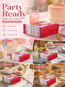 Joivida 2 Sets 90er Jahre Retro bedruckte Party Servietten, 20 Stücke/Set Einweg Soft Holzzellstoff Cocktail Servietten, bunte nostalgische "Ich liebe die 90er" Muster quadratische Papierservietten, saugfähig & strapazierfähig für Dining, Restaurants, Geburtstage, Junggesellinnenabschiede & thematische Partys, Veranstaltungen & täglichen Gebrauch - Mehrfarbig - Übersicht 9