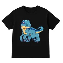 Playera casual hombre Playera Unisex% Algodón Peinado Cuello Redondo Modelo Velociraptor Azul Estilo Unisex, Fresca y Cómoda, , Deportiva100% Cotton - Negro - Ver 2