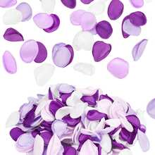 50/100 pétalos de rosa de seda satinada púrpura, adecuados para bodas, despedidas de soltera, fiestas, decoración de pasillos, confeti, propuestas, noches románticas, decoración para el Día de la Madre - Mezcla morada - Ver 1
