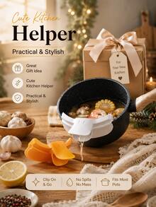 Zazumi 1/2 Pcs Universal Fit Heat Resistant Silicone Pot Strainer, Reusable Anti-Spill Anti-Splash Pan Drain Colander With Dense Filter Hole, Clip On Design Easy Install Clean Kitchen Gadget, Orange Gray Space Saving Hands-Free Pasta Noodle Grease Residue Filter, Portable Kitchen Accessory For Home Apartment Dorm RV Camping Cooking, Practical Daily Use Tool Housewarming Thanksgiving Christmas Holiday Gift Kitchen Essentials - Multicolor - View 7
