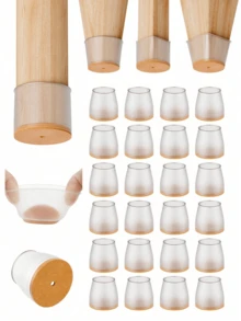 8/36 Stücke gefrostete Silikon Stuhlbein Bodenschoner, Kratzer- und geräuschreduzierende Möbelgleiter, rutschfeste Gleiter für Holzböden, Heimorganisation - Mattiert hellbraun - Übersicht 9