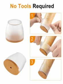 8/36 Stücke gefrostete Silikon Stuhlbein Bodenschoner, Kratzer- und geräuschreduzierende Möbelgleiter, rutschfeste Gleiter für Holzböden, Heimorganisation - Mattiert hellbraun - Übersicht 6