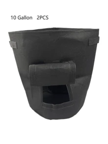 1PC 5/10 Gallon Sweet Potato Planting Bag, Felt Potato Planting Bucket, Circular Nutrient Bowl Planting Bag For Vegetable Potato Seedling Growth, Vegetable Gardening Bag, Fabric Bag - black - View 9