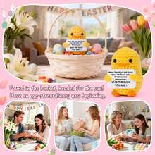 POKOJA LAND 1pc Handmade Crocheted Little Yellow Duck, Comes With Inspirational Card - Adorable Duck, Suitable As Birthday, Christmas, And Valentine's Day Gift - Multicolor - View 4