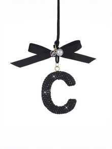 1pc Black Ceramic Letter Car Interior Hanging Decor Rearview Mirror Charm Ornament For Car Home Office Gift - multicolor - View 4