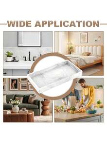 2pcs Set Bathroom Tray Marble Plate, Made Of Silicone With White Marble Pattern, For Bathroom, Bathtub, Kitchen Sink And Bathroom Silicone Tray Back To School - multicolor - View 8