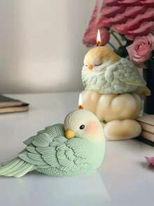1PC 3D Bird Shaped Candle Silicone Mold, Animal Theme Bird Design Reusable Durable Silicone Mold, Suitable For Candle Making, Plaster Crafts, Special Gifts, Multipurpose Silicone Mold - White - View 2