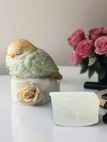 1PC 3D Bird Shaped Candle Silicone Mold, Animal Theme Bird Design Reusable Durable Silicone Mold, Suitable For Candle Making, Plaster Crafts, Special Gifts, Multipurpose Silicone Mold - White - View 6