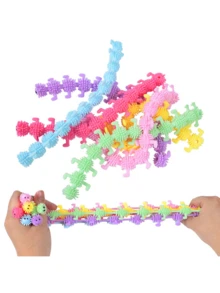 MINKOJA Caterpillar-Shaped Stress-Relieving Noodle Rope Pull-Up Toy, Stress-Relieving Pull Rope, Stress-Relief Toy, Venting Noodle Pull-Up Toy - Multicolor - View 2