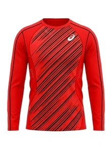 Asics Men's Long Sleeve Shirt Red - Red - View 1