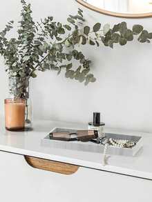 2pcs Set Bathroom Tray Marble Plate, Made Of Silicone With White Marble Pattern, For Bathroom, Bathtub, Kitchen Sink And Bathroom Silicone Tray Back To School - multicolor - View 6