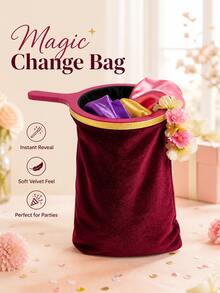 superFUNNYmarket 1 pieza Bolsa mágica vacía, bolsa mágica de aparecer y desaparecer, bolsa de terciopelo rojo con estrellas con compartimento oculto, disponible en tamaños grande/pequeño, fácil de usar para magos principiantes, perfecto para espectáculos, fiestas de cumpleaños y concursos de talentos, ideal para actuaciones mágicas y actividades en el aula, incluye accesorios opcionales de flores de colores, ligero y duradero, excelente para crear momentos divertidos y sorprendentes - Multicolor - Ver 3