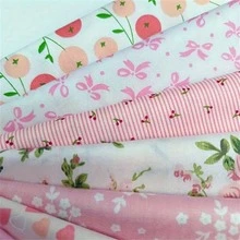 8片斜纹印花布料 DIY 拼布春夏粉色花卉拼布床上用品布料 - 多色 - 查看 6