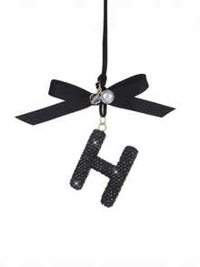 1pc Black Ceramic Letter Car Interior Hanging Decor Rearview Mirror Charm Ornament For Car Home Office Gift - multicolor - View 6