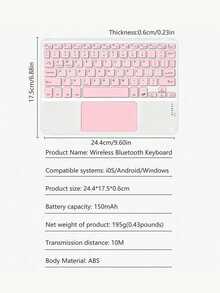 Teckwe Wireless Keyboard, Rechargeable, Touchpad, MiniKeyboard With Touch, Compatible With IPadTablets150mAh - View 5