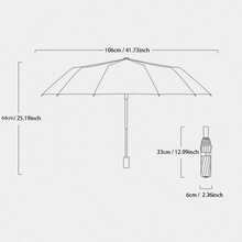 Automatic UV-Protective Umbrella With Storage Bag, 24 Ribs For Wind And Rain Protection, Fiberglass Frame, Rubber Handle - Suitable For All Weather Conditions, Easy To Open And Close, Available In Sophisticated, Business, And Minimalist Styles, - Multicolor - View 7