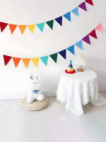 Vibrant Rainbow Flag Garland - Multicolor Felt Fabric Flags, Ideal For Birthday Party, Wedding, Graduation, Celebration, Event Decor | Fun Design | Felt Fabric Bunting, Rainbow Party Decorations, Multicolor Pennant String, Birthday Party Holiday Decor (Rainbow Colors), Family Gathering - multicolor - View 5