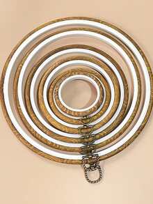 1PC Vintage Wood Grain Embroidery Hoop/DIY Embroidery Frame/Vintage Decorative Frame/Hanging Decor DIY Small Frame/Great Gift - bronzer - View 2