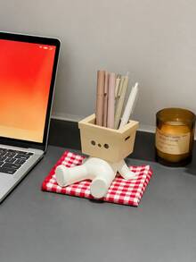 Joivida 1Pc Cute Slouchy Sitting Pen Holder, PLA 3D Creative Wooden Man Style Desk Organizer, Japanese Aesthetic Desk Decor, Cute Pen Cup Stationery Storage For Pens, Pencils, Makeup Brushes, Perfect Desk Accessory For Office, Home, School, Great Gift - multicolor - View 11