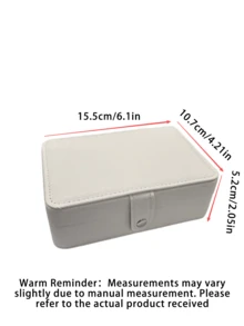 1PC Leather Multi-Functional Double-Layer Jewelry Storage Box, Gift For Valentine's Day Back To School - White - View 3