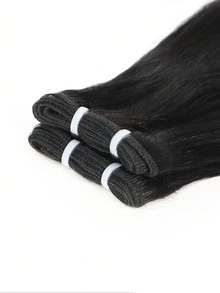 2 Bundles Straight Human Hair Bundles Human Hair Brazilian Unprocessed Bundles Weft Weave Bundles Human Hair Extensions For Women Natural Color - Natural Black - View 4
