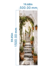 1set/2pcs Self Adhesive Removable Waterproof Vintage Romantic Ancient Style Stairs Door Sticker Peaceful Outdoor Green Plant European Charming Garden Flat Art Wall Mural Decal For Home Kitchen Living Room Bedroom Hallway Indoor Outdoor Decor Easy Apply - multicolor - View 10