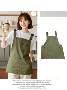 1PC  Stain-Resistant Kitchen Apron - Made Of Taslon Waterproof And Easy-To-Clean Fabric, Suitable For Cooking, Baking And Grilling, Ideal For Home Kitchen And Restaurant Use - multicolor - View 2