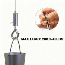 2MM Thick Stainless Steel Wire Clothesline Indoor Outdoor Wall-Mounted Retractable Drying Rope Adjustable Length Heavy Duty Rust Resistant Sturdy Laundry Hanger Space Saving Clothes Line For Home Balcony Patio Bathroom Dorm Room Apartment Housewarming - Silver - View 6