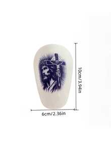 1 Cặp bảo vệ ống chân bóng đá mini 10 * 6cm, lớp lót EVA, chất liệu PBT, phiên bản tập luyện bảo vệ, hình Chúa Jesus. - Màu tím - Xem 3
