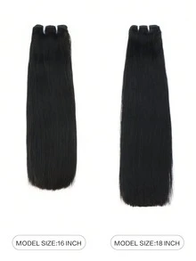 2 Bundles Straight Human Hair Bundles Human Hair Brazilian Unprocessed Bundles Weft Weave Bundles Human Hair Extensions For Women Natural Color - Natural Black - View 5