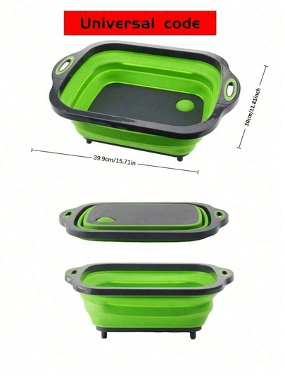 1-Piece Foldable Cutting Board Set - Foldable Dishwasher, Prep Bowl With Built-In Fruit And Vegetable Strainer And Non-Slip Base - 8.5-Quart Kitchen Sink Rack - Space-Saving Design, Suitable For RVs, Apartments, And Camping Trips