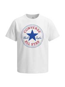 Converse Star Chevron Tee (Kids) Men's Breathable Classic Fit Quick-Dry Sports Outdoor Training White 966500-001 - White - View 1