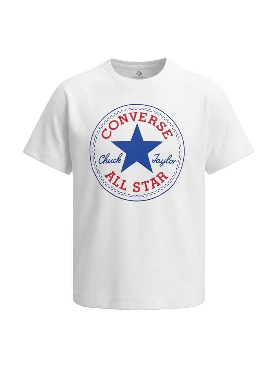 Converse Star Chevron Tee (Kids) Men's Breathable Classic Fit Quick-Dry Sports Outdoor Training White 966500-001 - White - View 1