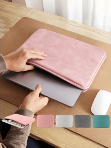 Teckwe 1 Pieza Funda Protectora Universal de 13.3 Pulgadas de Tela de Poliéster Suave, Delgada, Ligera, a Prueba de Golpes e Impermeable, de unicolor, Compatible con Computadora Portátil de 13.3 Pulgadas para Uso Diario, Trabajo de Oficina, Escuela y Desplazamiento, Estuche Protector Portátil - Ver 3