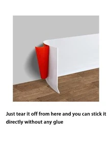 Soft PVC Baseboard, Plastic Baseboard, Flexible Self-Adhesive Decorative Strip, Wall Corner Protective Baseboard, Floor Decorative Baseboard, Suitable For Kitchen, Bathroom, Bedroom - White - View 6
