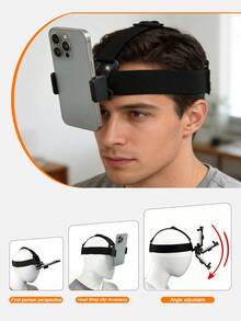 Teckwe 1pc/Set Adjustable Head-Mounted Phone CameraHolder, Head Strap Clip Accessory For First-Person POVVideo Shooting, Live Streaming, Video Editing - View 4