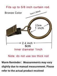 10 piezas Anillos de cortina de acero inoxidable, regalos para cumpleaños y graduación - Bronceador - Ver 9