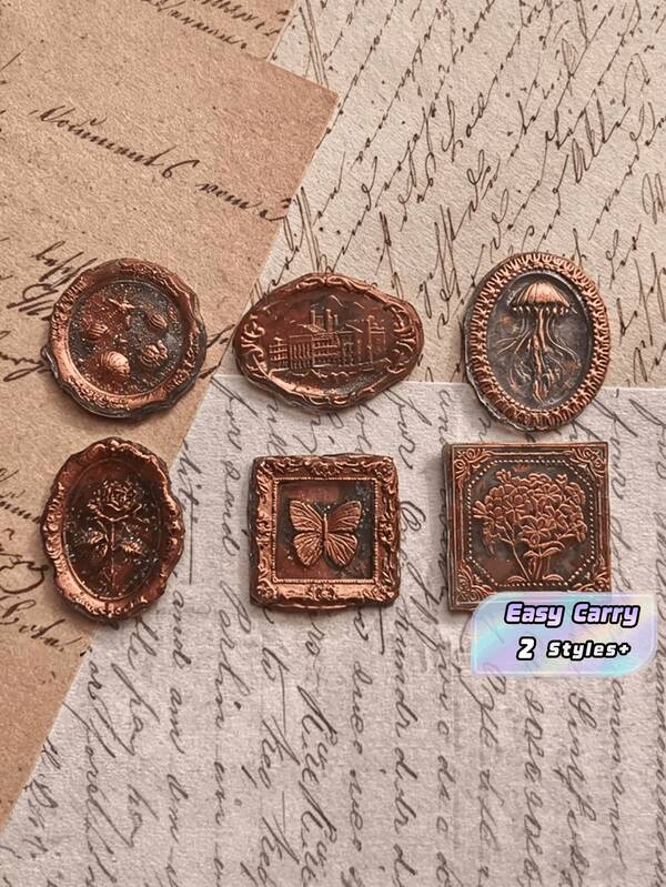 6 Pieces Of Wax Seal European Retro Zinc Alloy Wax Seal Wax Seal Head Back To School,Back To School,School Supplies