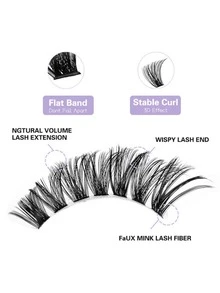 1 Tray 0.05mm DD Curl Individual Lash Clusters Fluffy Volume False Eyelashes For DIY Extension Natural Dramatic Look - Multicolor - View 3