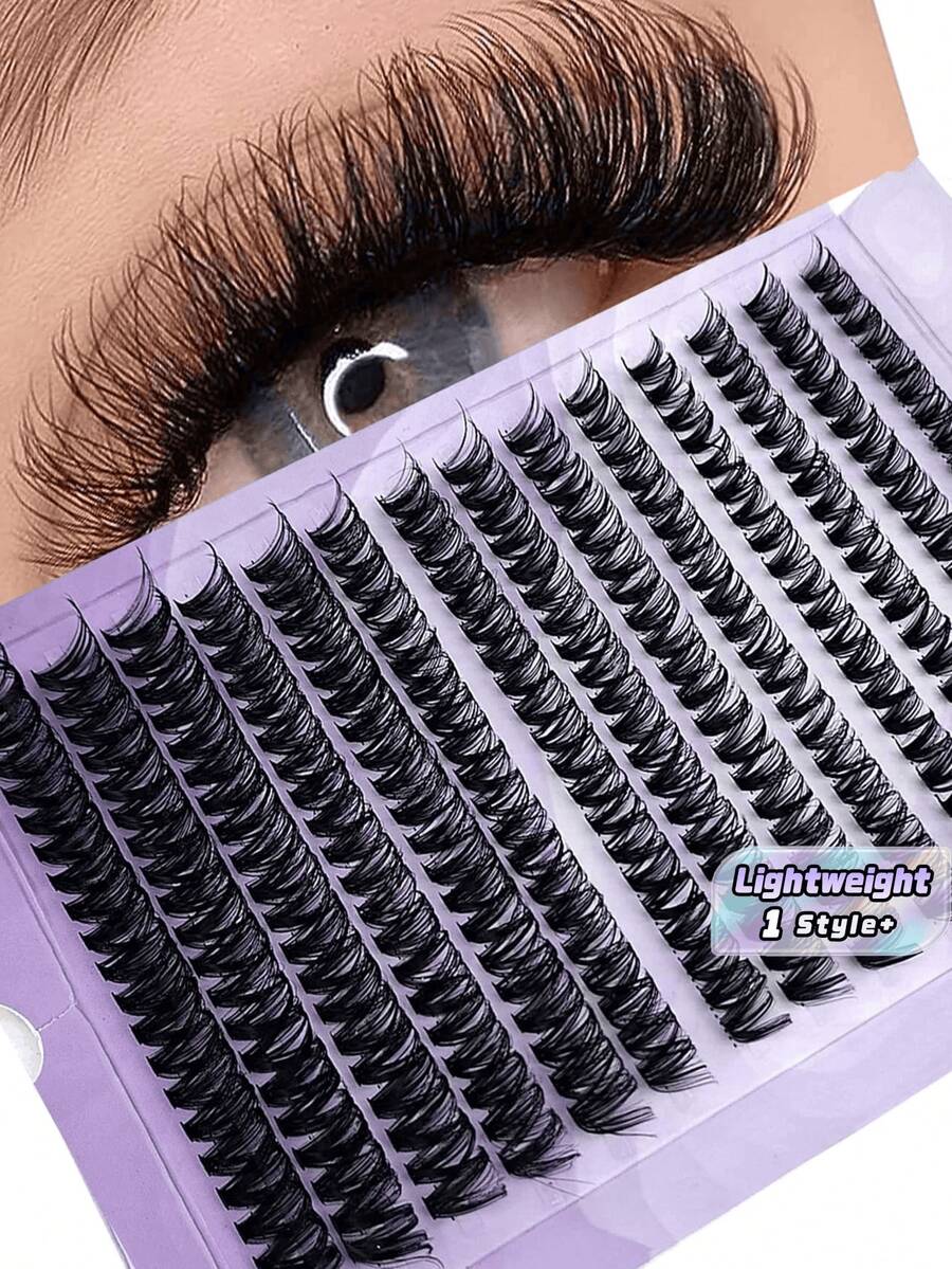 1 Tray 0.05mm DD Curl Individual Lash Clusters Fluffy Volume False Eyelashes For DIY Extension Natural Dramatic Look - Multicolor - View 1