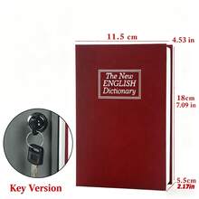 1pc Creative Dictionary Book Shaped Piggy Bank With Lock, Hidden Safety Lock, Cash Coin Storage Box/Savings Container - one-size - View 11